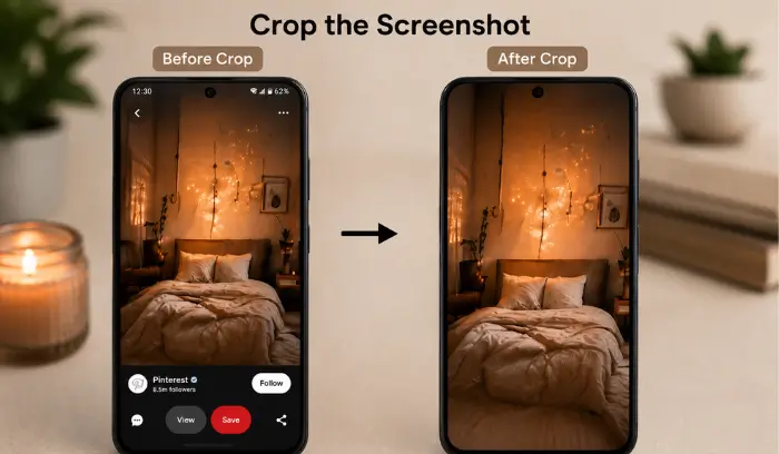 How to Download Pinterest Images on Mobile & Desktop Pinterest screenshot crop comparison showing clean saved image