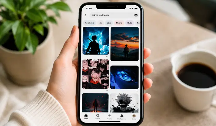 How to Download Pinterest Images on Mobile & Desktop Pinterest search results on mobile showing wallpaper ideas
